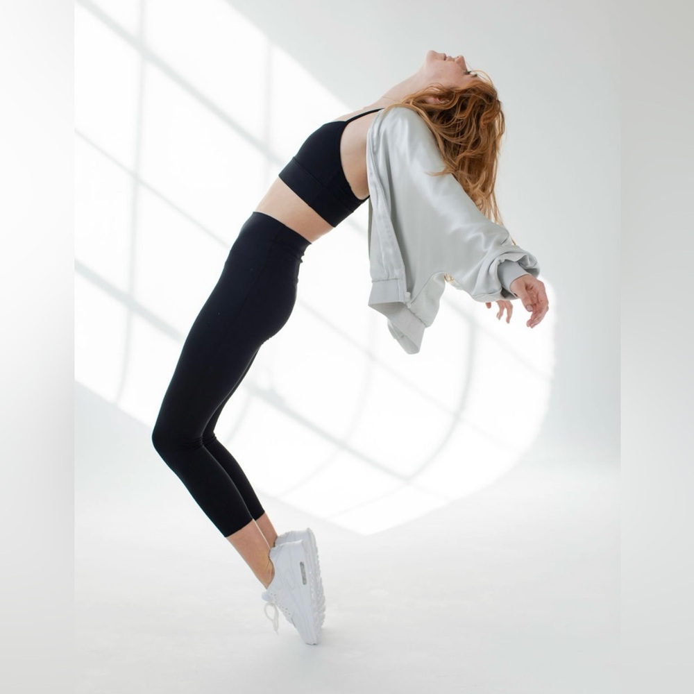 Savvi Lucy Satin Bomber Jacket in Silver